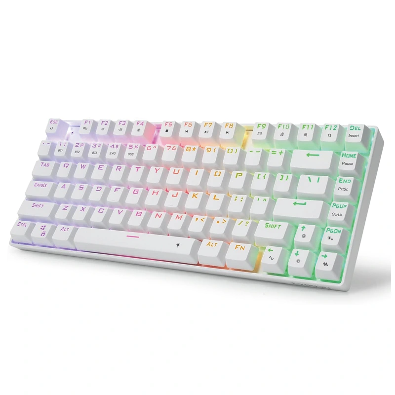 81keys वायरलेस ब्लुटुथ 2.4Ghz RGB मेकानिकल किबोर्ड